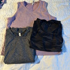 Lot of 3 Athleta athletic tshirts, size L